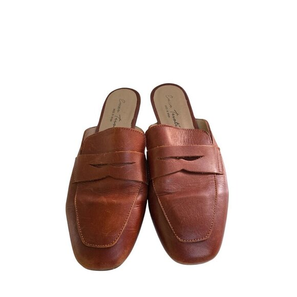 Enzo Tesoti Brown Leather Penny Loafer Mules made In Spain Size 41(9.5) - Picture 3 of 8